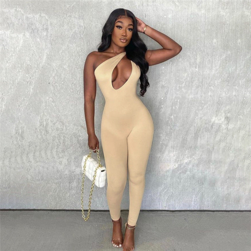 Casual Sport Jumpsuit – High-Waist, Ärmelos & Figurbetont